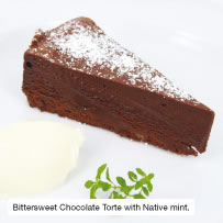 Bittersweet Chocolate Torte with Native mint