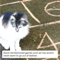 Good old-fashioned games such as hop scotch never seem to go out of fashion.