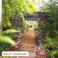 Entry to a shaded path.