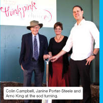 Colin Campbell, Janine Porter-Steele and Arno King at the sod turning.